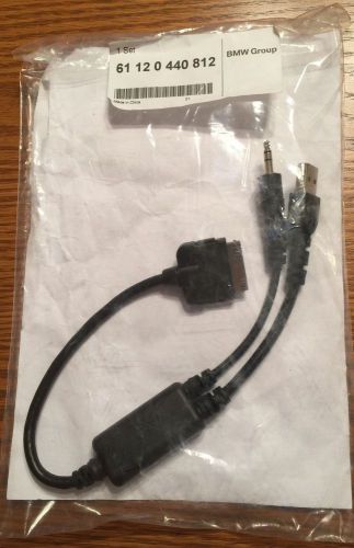 Bmw mini usb y-cable audio adaptor ipod iphone connector genuine 61120440812 oem
