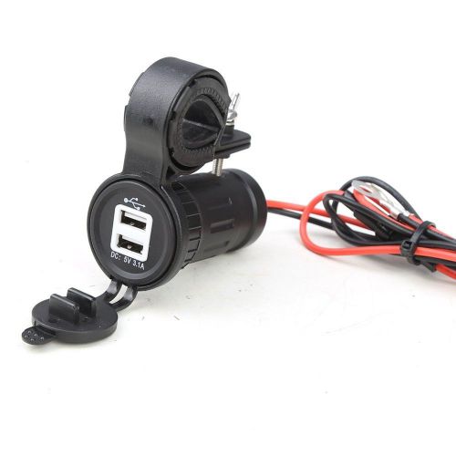 Motorcycle waterproof dual usb charger socket power outlet adapter 5v 3.1a
