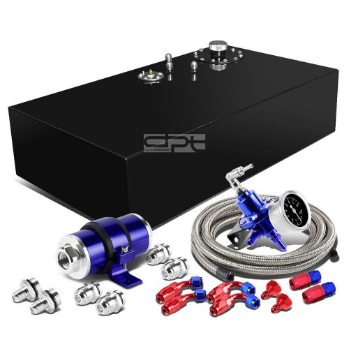 17 gallon top-feed coated gas tank+cap+line+pressure regulator+inline filter