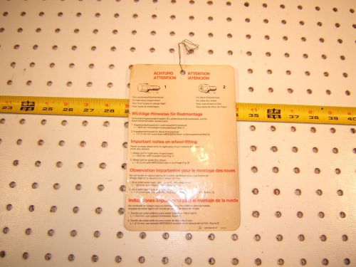 Mercedes early w126 sec coupe models rear trunk tire safety 1 sheet,1265840047