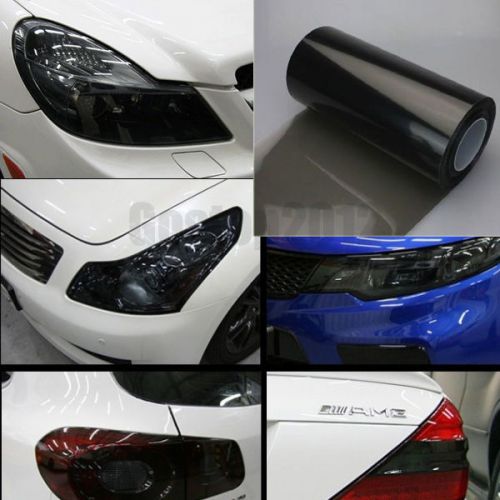 Gloss smoke film black tint headlight fog tail light lamp vinyl film 12&#034; x 72&#034;