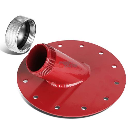 Fuel cell tank 45° degree 1.5" remote fast fill 2.75" filler neck pipe+cap red