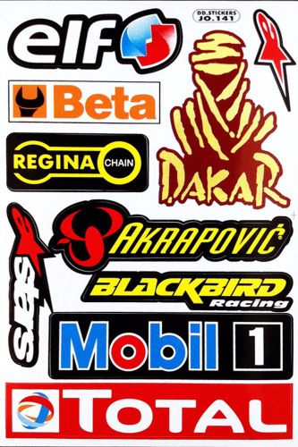 Motorcycle atv f1 dakar akrapovic oil gas helmet race bike car decals stickers