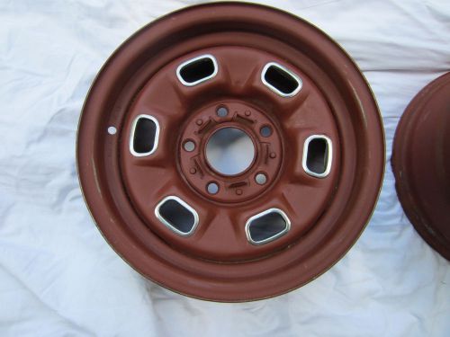 Rally wheels - set of 5 - 14x6 chevy nova, camaro, chevelle, malibu,