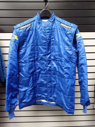 New impact team one driving suit jacket medium blue sfi 3.2a/5 21010406 usa made