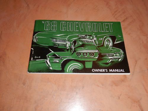 Original 1968 chevrolet factory owner&#039;s manual guide   (lot 117)   *mint*