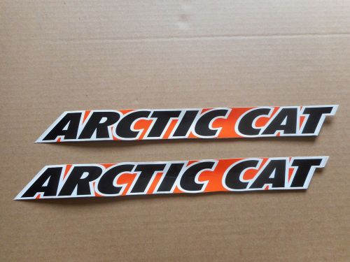 Arctic cat snowmobile sticker set 1 1/2" x 12 1/4"  black on orange