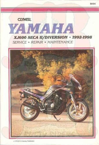 Yamaha seca ii 2 92-98 xj600 s clymer service repair manual book new