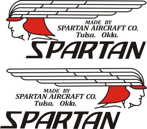 Spartan tulsa ok aircraft logo,decal,vinyl/stickers 7.5''h x 18''w!