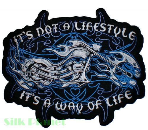 8x10" it's a way of life flame biker back patch moto chopper vest harley emblem