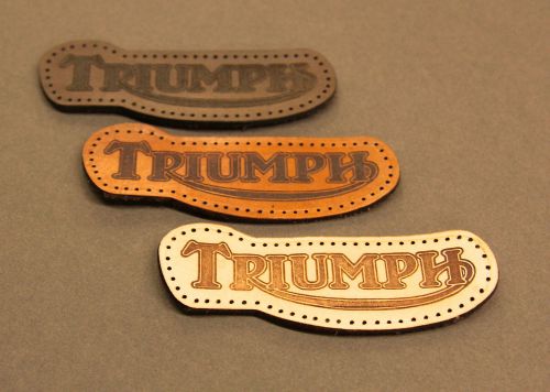 Leather sew on triumph patch