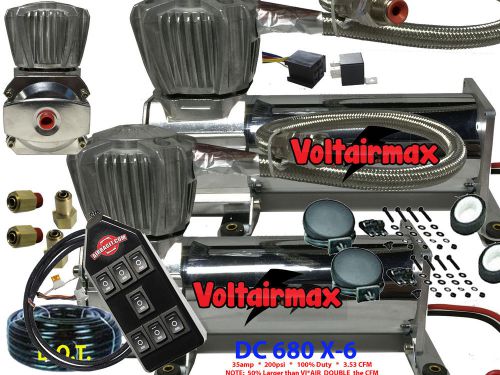 Voltairmax dual-pak dc680c 200psi air compressor 3.53cfm &amp; 7-switch avs style