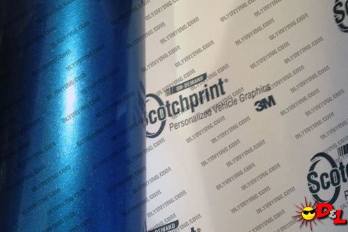 3m scotchprint gloss blue metallic wrap film 18"x24" 3sq. ft.