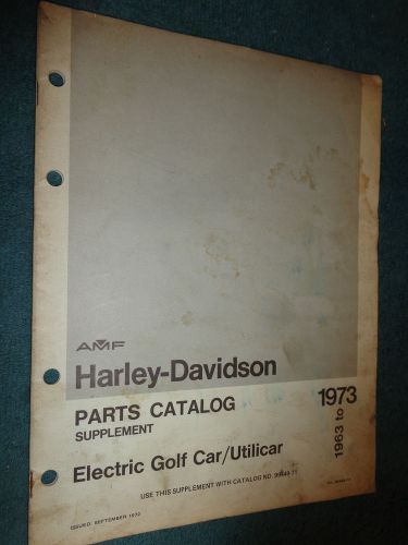 1963-1973 harley davidson golf car / ultilicar cart parts book supplement orig.!
