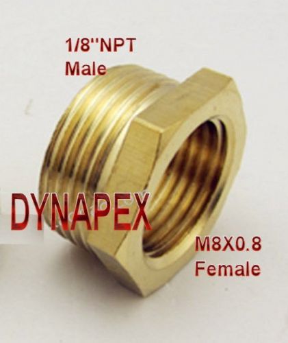 Reducer 1/8" npt male to metric m5x0.8 female brass pipe adapter bushing nm-9l