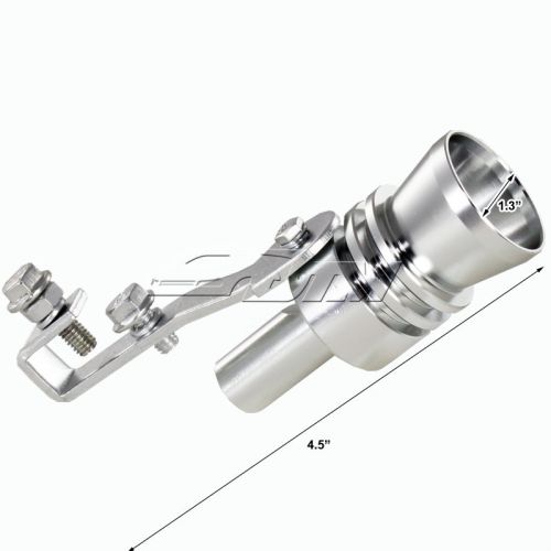 1x silver turbo sound fake blowoff bov simulator exhaust muffler pipe whistle xl