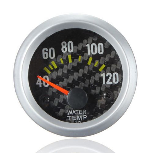 Water temperature celsius gauge with carbon fiber face yellow led