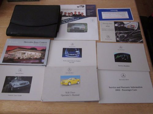 2002 mercedes slk230 slk320 slk32 amg owner manual w/case oem owners slk class
