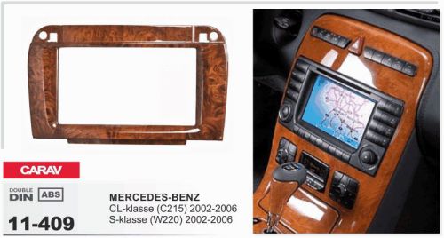 Carav 11-409 2din car radio dash kit panel mercedes-benz cl c215 s w220 2002-06