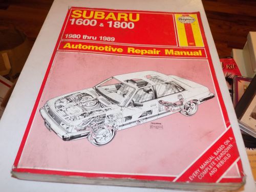 Haynes repair manual, subaru 1600 and 1800, teardown to rebuild, 1980-1989
