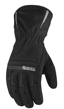 New icon pdx waterproof textile women's long gloves, black, xs