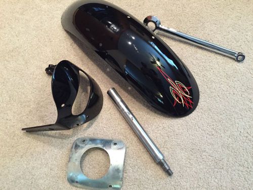 Harley softail oem springer crossbones flstsb paint front fender bracket set