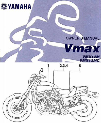 2000 yamaha v-max motorcycle owners manual -new sealed-vmax-vmx12m-vmx12mc