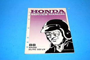 Genuine honda service manual 1988 sa50 elite lx vintage used dirtbike motorcycle