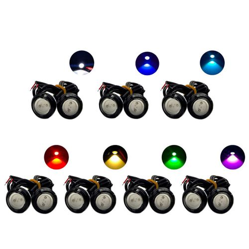 Bumper drl round car fog lamp driving daytime running light bright 23mm 9w 2pcs