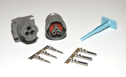 Deutsch hd10 3-pin genuine connector &amp; tool kit, 14-16 awg stamp contacts