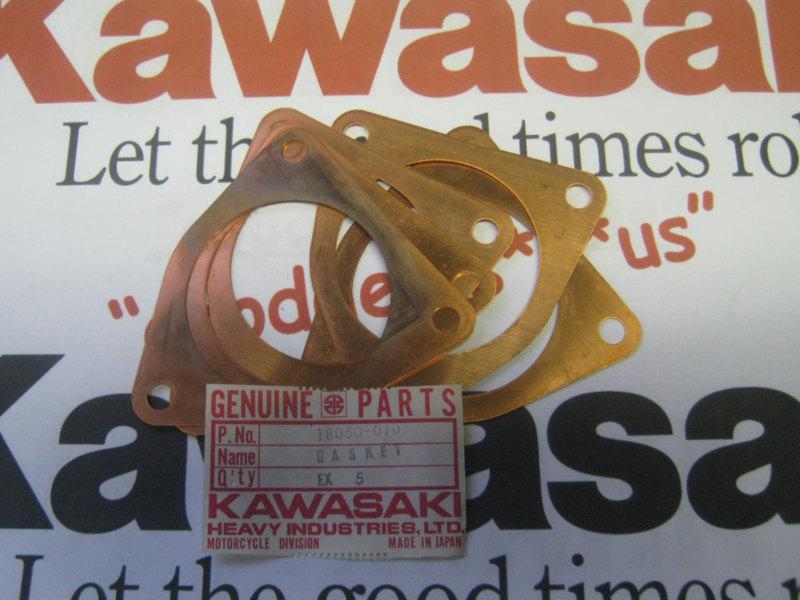 18050-010 lot of 5 kawasaki kx250 kx400 exhaust pipe gaskets nos