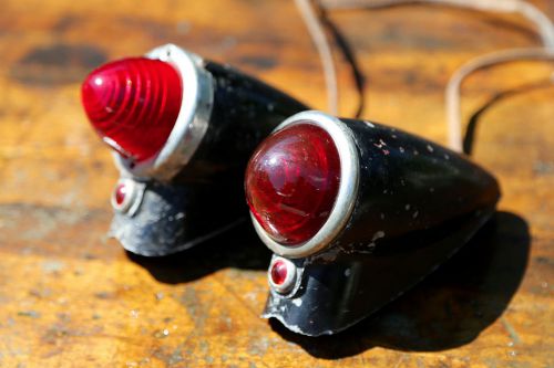 Vintage 1930s rat rod torpedo tear drop tail lights lamps classic car chevy ford