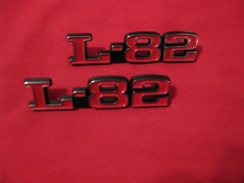 Corvette hood l-82 emblems pair, new 1973-1979 hood trim number l-82