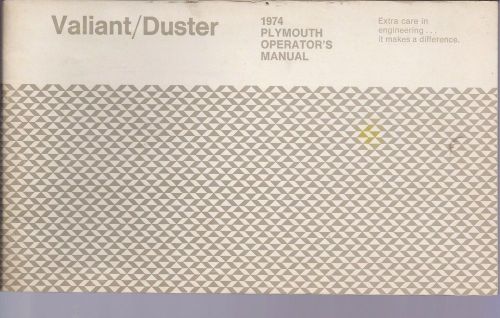 1974 plymouth valiant duster owners manual