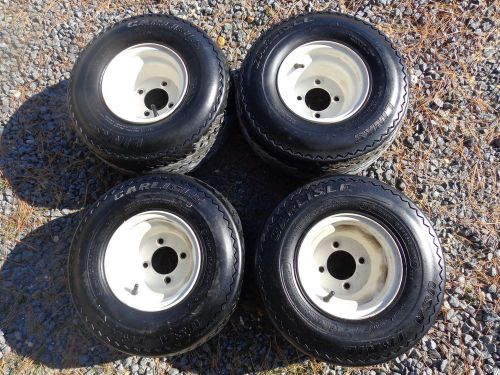 Set of 4 used golf cart wheels+tires, fits ez-go, yamaha, club car