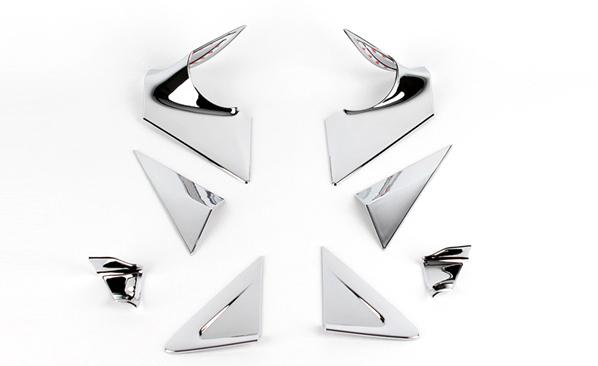 Chrome plated a pillar & c pillar molding set for 2013 hyundai elantra 4dr sedan