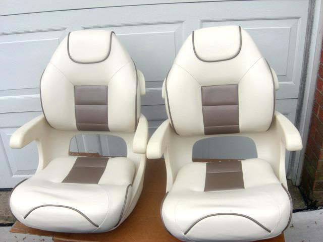  2 new tempress elete captins chairs  series ivory shell ebay ivoary gold    