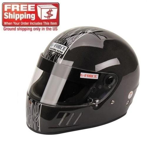 New g-force sa2010 cfg full face racing helmet size medium, black carbon fiber