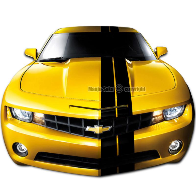 Chevrolet camaro ss rs rally stripes precut decals 10" m.black 2009-2013 ca1061