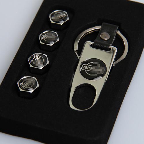 Car wheel airtight tyre tire stem air valve caps 4 pcs/set fit for nissan white