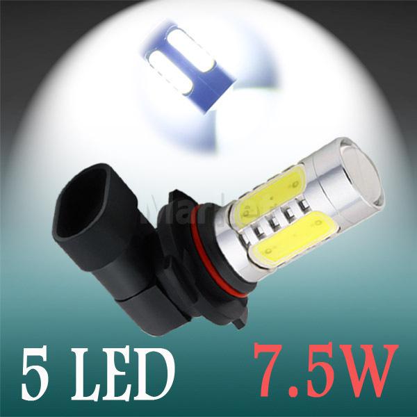 9005 hb3 high power 7.5w 5led pure white head tail fog driving car light bulb