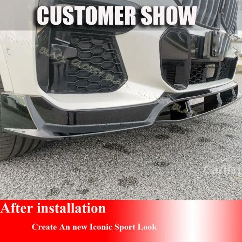 GLOSSY BLACK Front Bumper Lip Spoiler Splitters For BMW G06 X6 M-Sport 2020-24, US $205.99, image 6