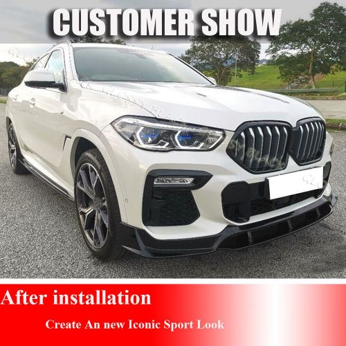 GLOSSY BLACK Front Bumper Lip Spoiler Splitters For BMW G06 X6 M-Sport 2020-24, US $205.99, image 7