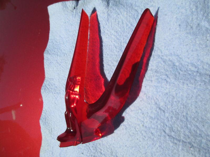 1951 ford special red plastic eagle hood accessory ornament nice!