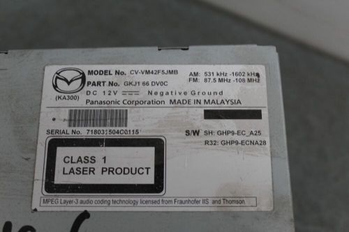 MAZDA 6 GJ 12-20 SAT NAV RADIO UNIT WITHOUT CODE GKJ166DV0C, US $, image 4