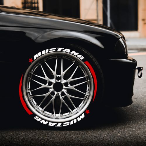 MUSTANG Tire Lettering Sticker 1.06'' 14''-22'' With Stripes And Stars 8 Sets, US $24.66, image 5