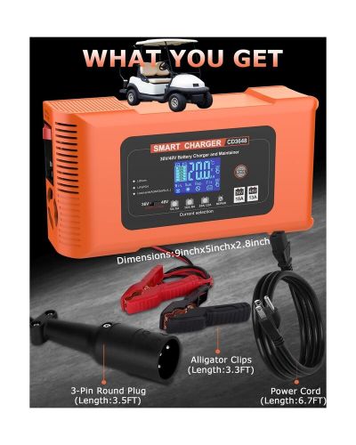 15 AMP 48 Volt Golf Cart Battery Charger for Club Car-3-Pin Round Plug, 48V L..., US $188.75, image 2