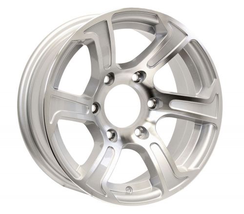 Two Aluminum Trailer Wheels 16X6 16 Inch Rim Silver Machined 6 Lug PDSU66655SM, US $223.98, image 4
