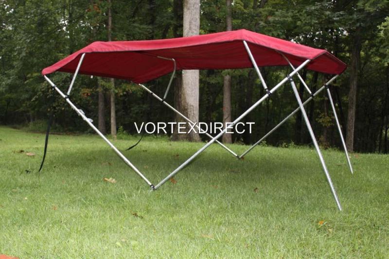 New vortex 4 bow pontoon/deck boat bimini top 12' burgundy 97-103"