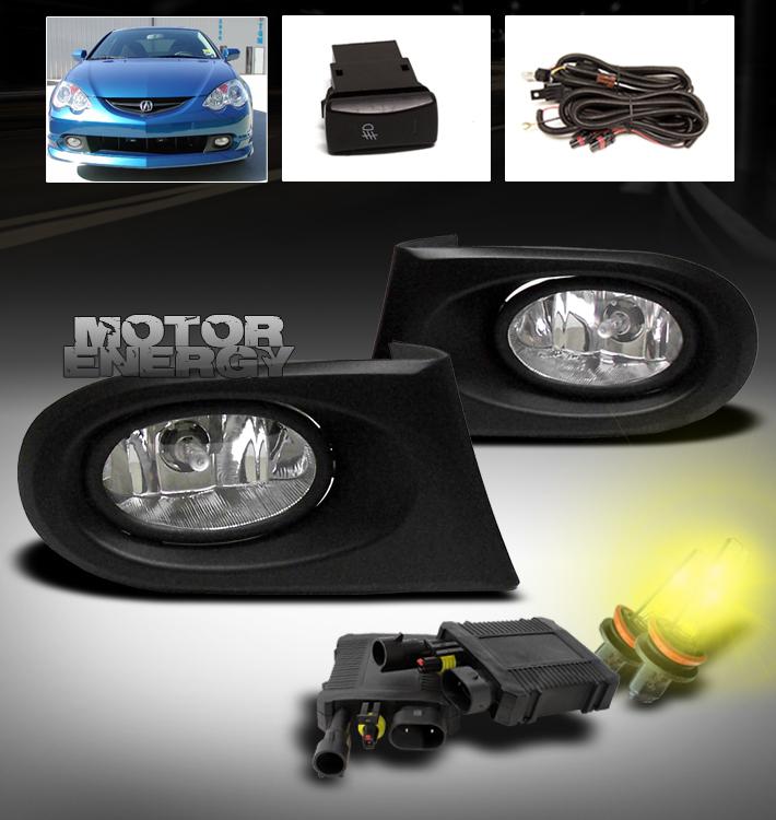 2002 2003 2004 acura rsx 2dr jdm bumper driving fog lights+3000k hid kit+harness